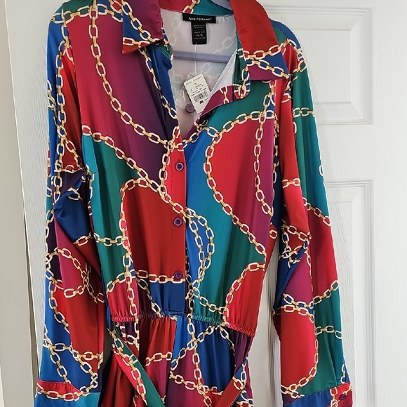 Ashley Stewart Pants - Ashley Stewart Multicolor Chain Print Dress